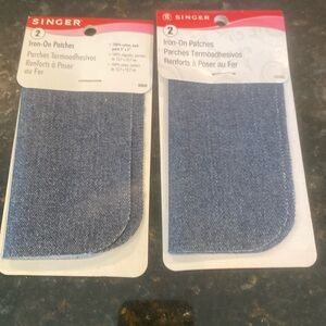 NWT 2 Packages Singer Dark Denim Iron-on Patches